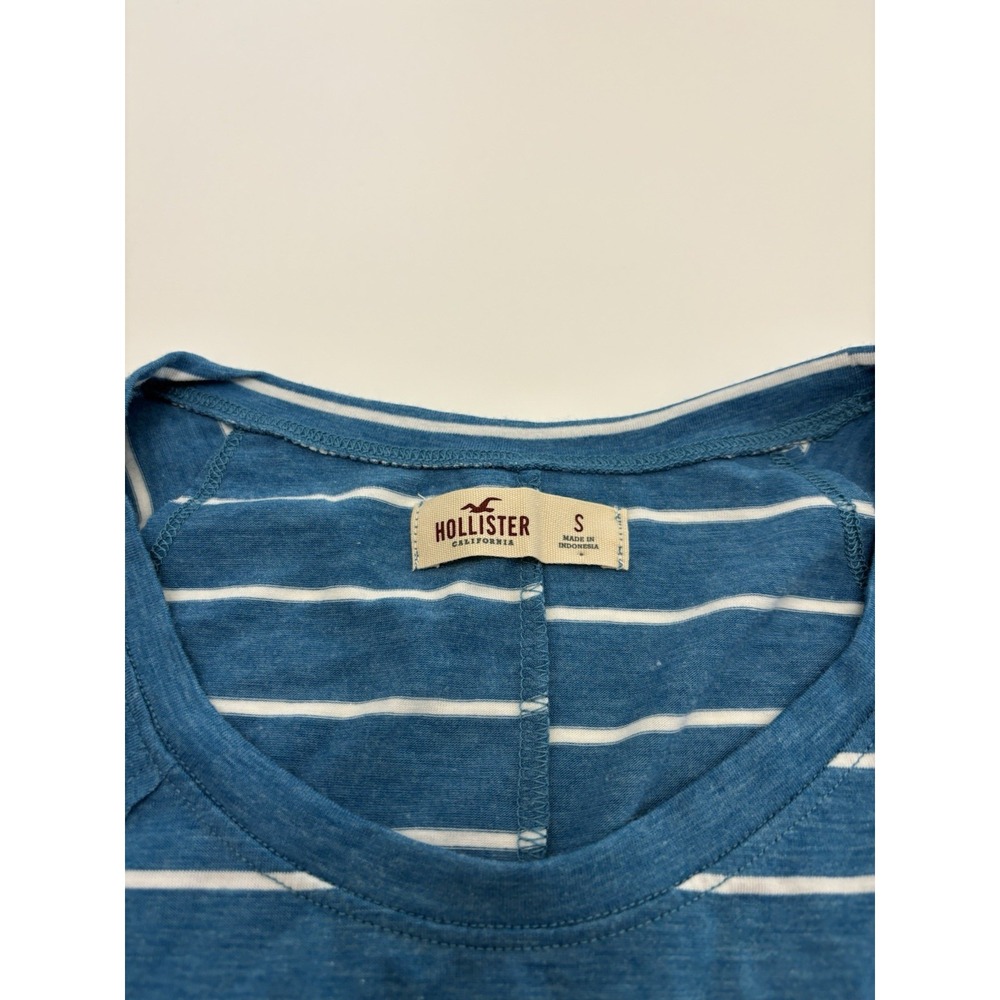 Women's Y2K Hollister Blue White Stripped Long Sleeve Top Bella Swan SZ Small - Picture 2 of 6